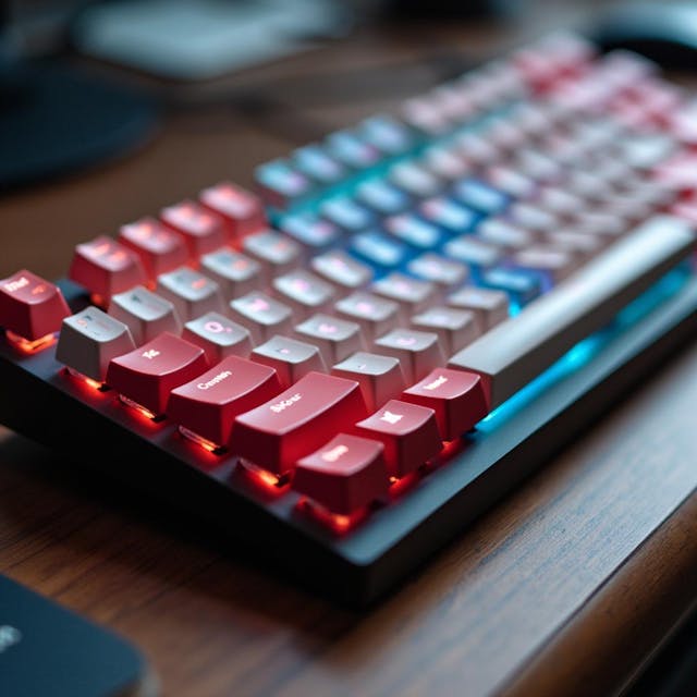 red white and blue keyboard