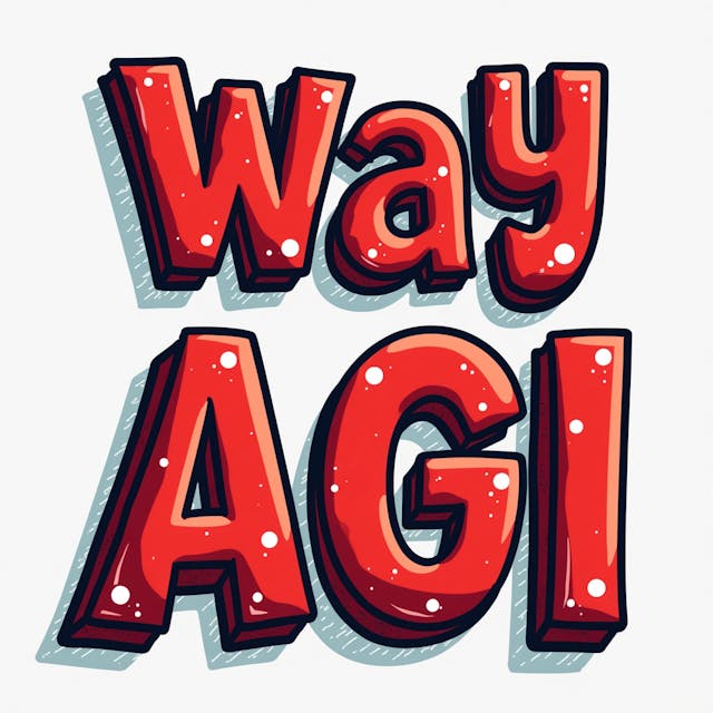 letter graphic red a cartoon font with transparent background with this text: Way 2 AGI