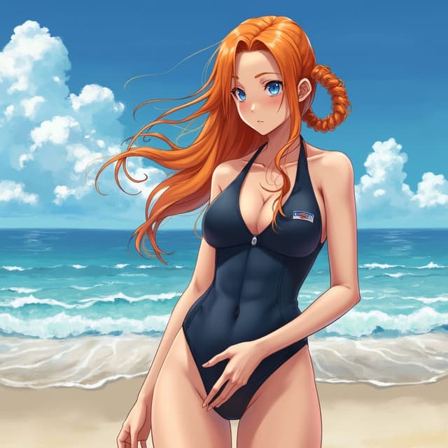 Kushina uzumaki wearing swimsuit at the beach