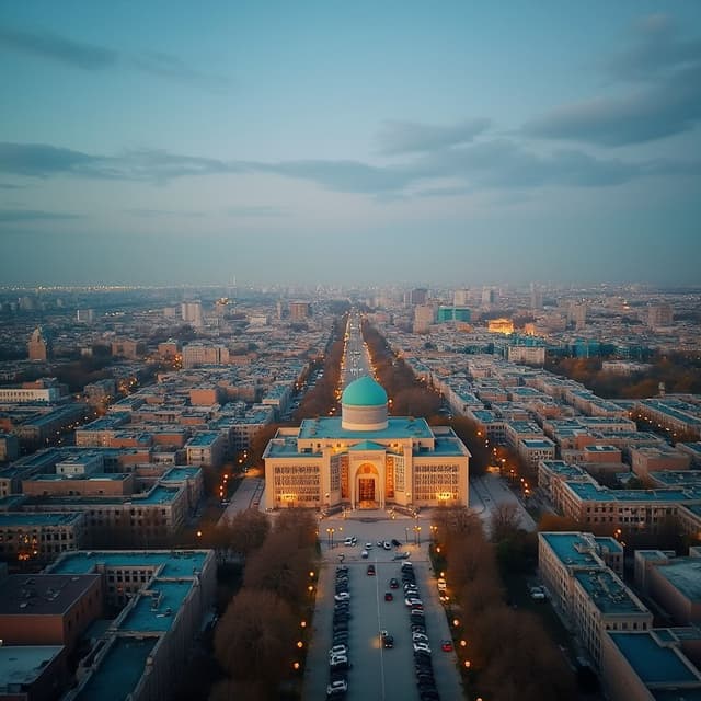 Tashkent city of banner text " Omadjon dasturchi "