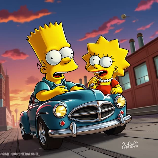 simpsons card art for hot wheels
