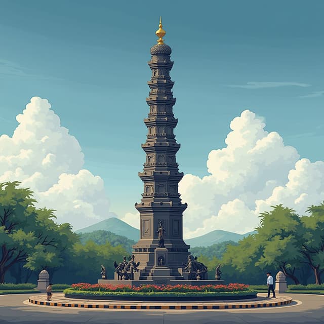 Kolase Tugu jogja dan menara kudus vektor