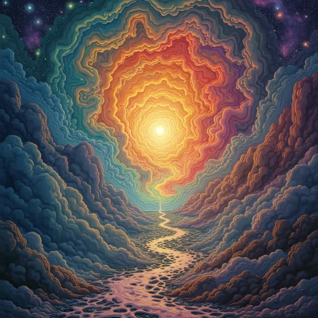 The Flux-Dream Continuum, an album cover with warmth and color