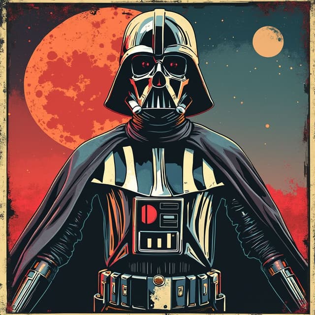 Deathstar pop art comic illustration