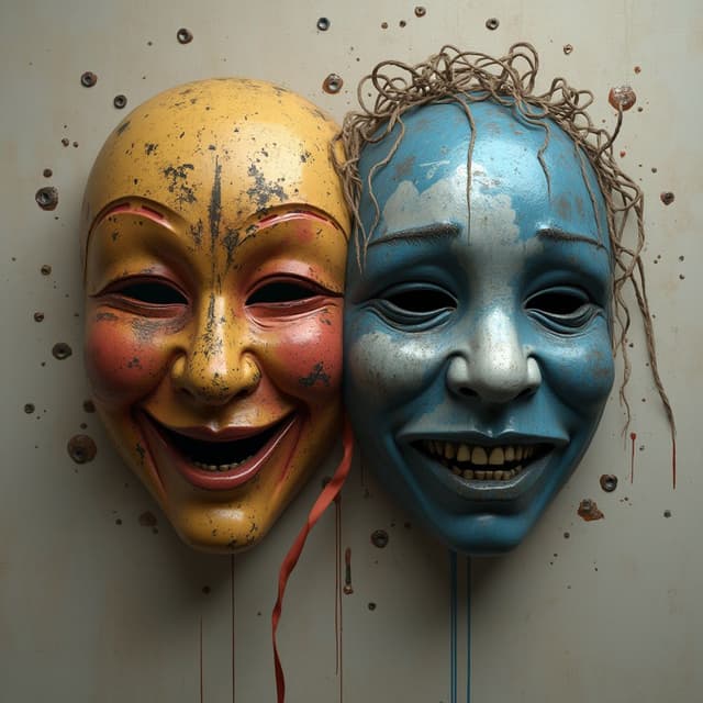 create masks for theater,happy and sad