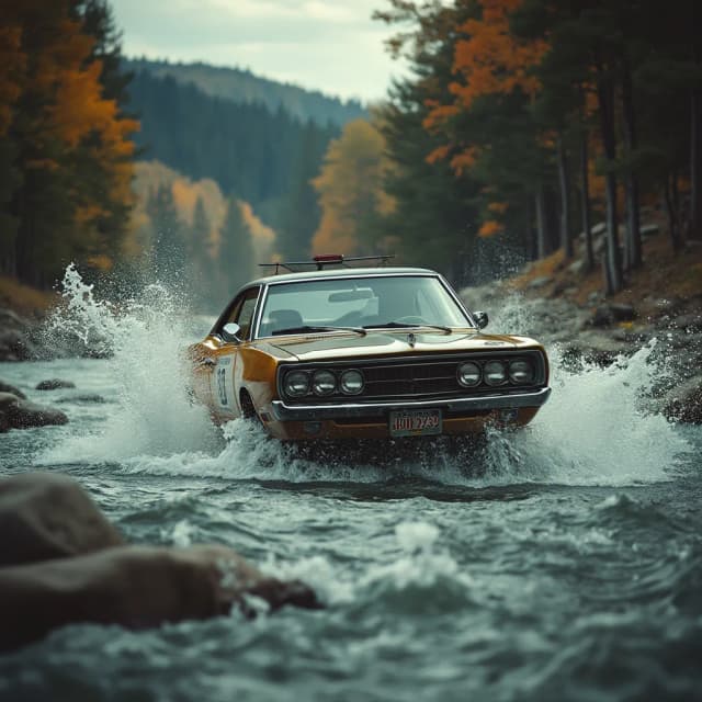 car chase river face