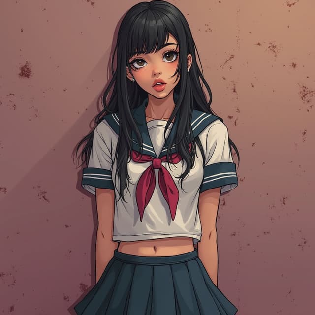 Madison beer in a schoolgirl uniform