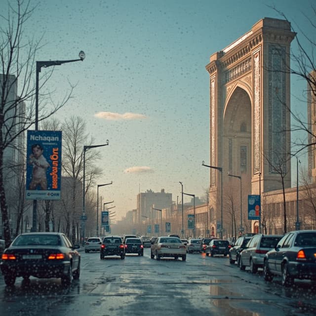 Tashkent city streng out banner text "Omadjon dasturchi"