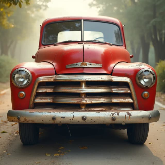 big red car