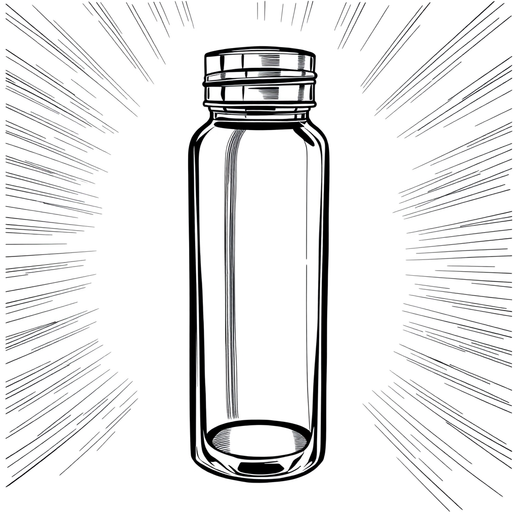 A refillable travel bottle with a ribbed glass body and precise stainless cap
