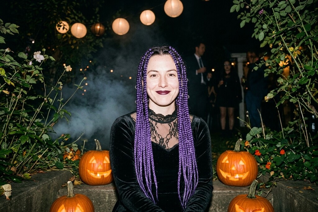 Midnight Braids AI Halloween costume example
