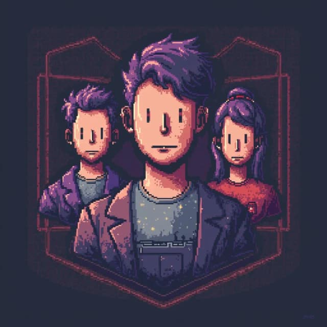 Microsoft teams icon, retro 8 bit pixel art