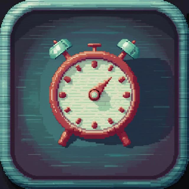 Clock app icon, retro, 4 bit, pixel art