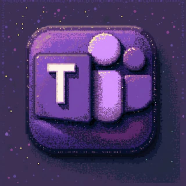 Microsoft teams app icon, retro, 4 bit, pixel art, purple