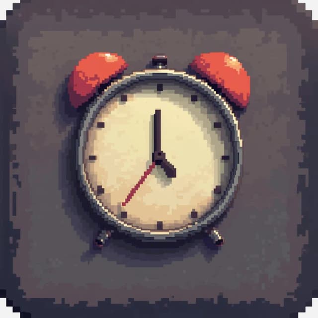 Clock app icon, retro, 4 bit, pixel art