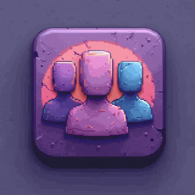 Microsoft teams app icon, retro, 4 bit, pixel art, purple